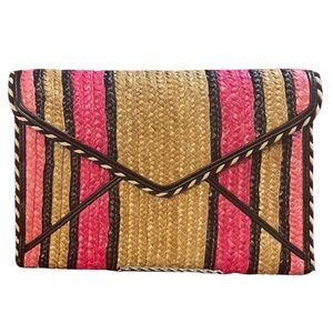 Rebecca Minkoff Women's Straw Leo Clutch - Pink Multi